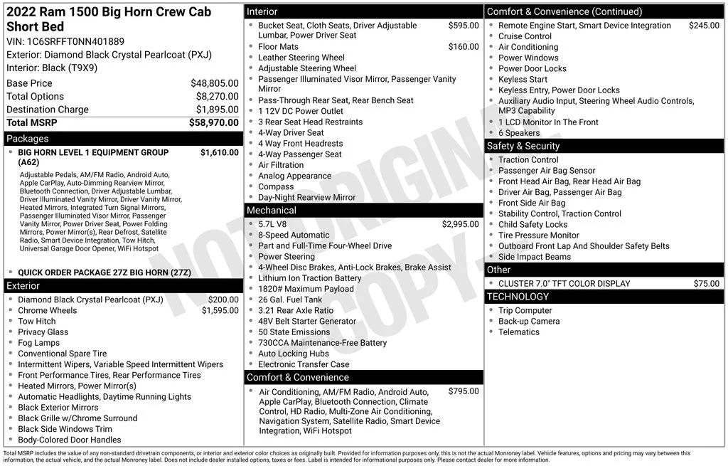 ram ram 1500 pickup 2022 1C6SRFFT0NN401889 image ram ram 1500 pickup 2022 1C6SRFFT0NN401889 image